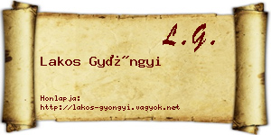 Lakos Gyöngyi névjegykártya